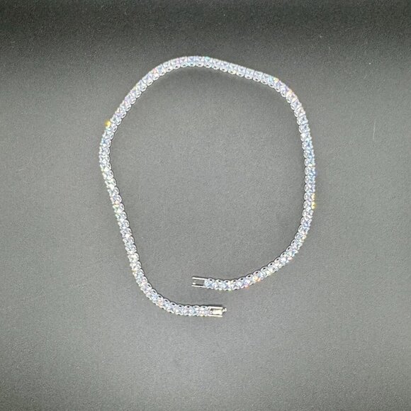 New NWT Boutique Silver Tone CZ Stone Necklace – 16 Inches #1514 - Picture 7 of 7